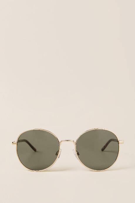 Francesca's Asbury Round Sunglasses - Green