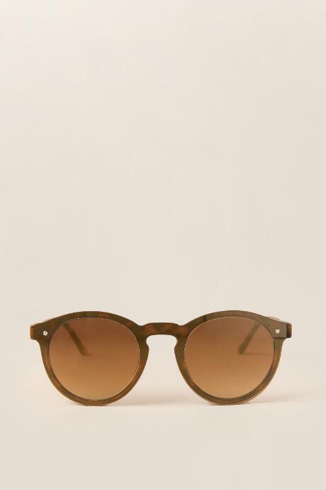 Francesca's Anais Tortoise Rounded Wayfarer Sunglasses - Gold