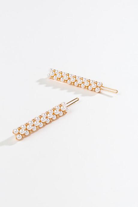 Francesca's Clair All Over Pearl Barrettes - Pearl