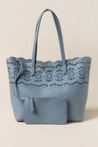 Francesca's Taline Perforated Tote - Gray