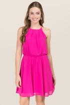 Francesca's Lauretta Solid Dress - Neon Pink