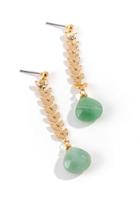Francesca's Irene Semi-precious Stone Linear Earrings - Green