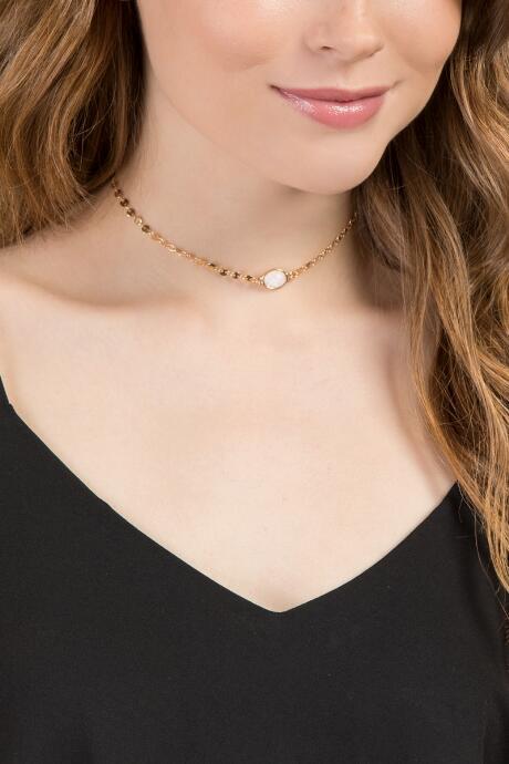 Francescas Aryanna Disc Link Opal Choker - Iridescent