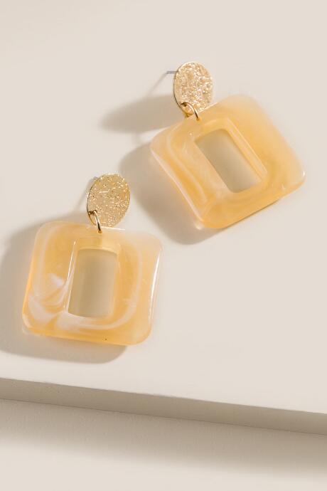 Francesca's Jacinda Square Drop Earrings - Ivory