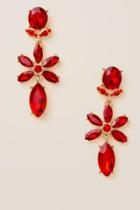 Francesca's Hermina Glass Chandelier Earrings - Red
