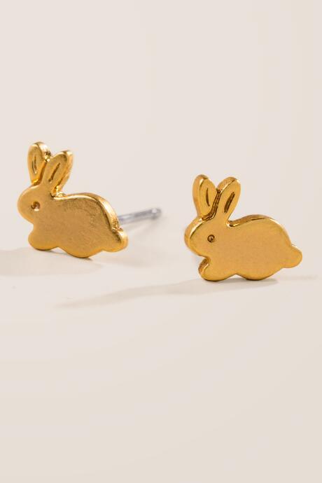 Francesca Inchess Hopping Bunny Studs - Gold