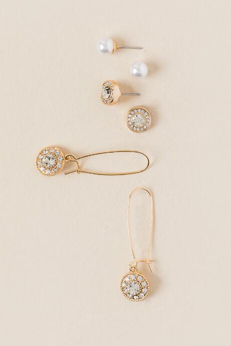 Francesca's Dunlavy Earring Set - Crystal