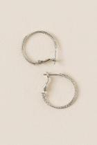 Francesca's Janelle Sparkle Twist Hoop Earring - Silver