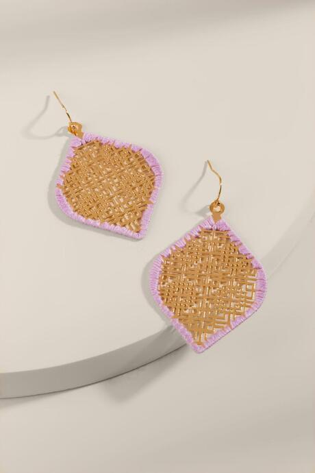 Francesca's Lena Threaded Teardrop Earrings - Lavender
