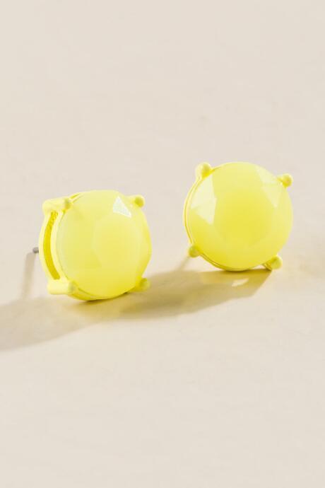 Francesca's Lilliana Yellow Stone Studs - Yellow