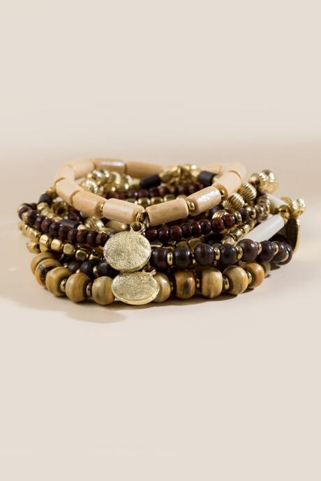 Francesca's Haylie Stretch Bracelet Set - Taupe