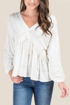 Francesca's Bethany Embroidered Peasant Blouse - Ivory