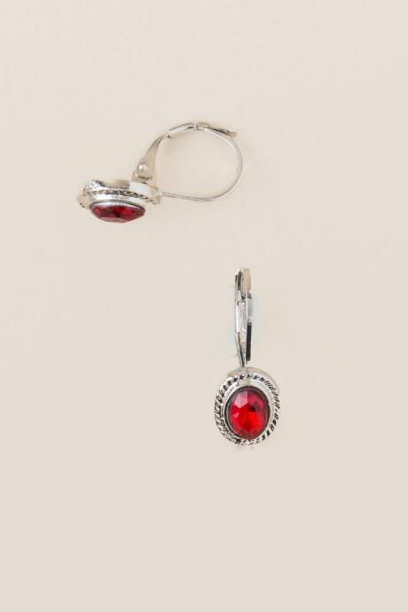Francesca's Maybelle Oval Drop Earring - Burgundy