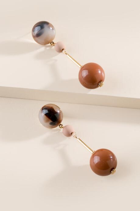 Francesca's Miles Resin Stud Earrings - Amber