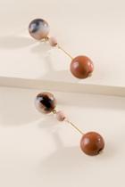 Francesca's Miles Resin Stud Earrings - Amber