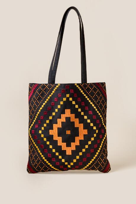 Francesca Inchess Zahra Ikat Tapestry Tote - Black