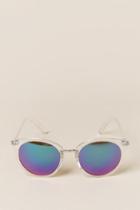 Francesca's Marley Clear Frame Sunglasses - Blue