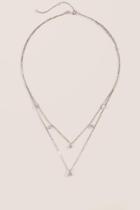 Francesca's Maya Layered Cubic Zirconia Necklace - Silver