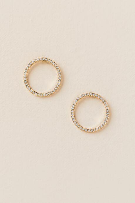 Francesca's Sicily Opal Circle Stud Earring - Gold
