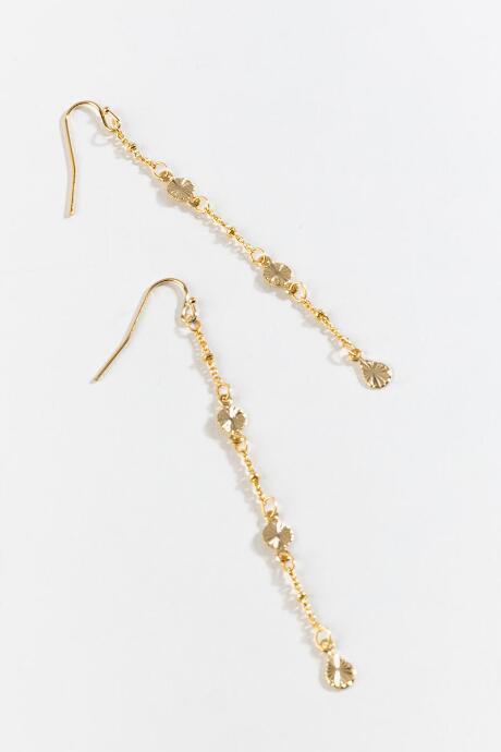 Francesca's Jessie Coin Linear Earrings - Gold