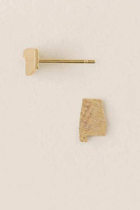 Francesca's Alabama Brass Stud Earring - Gold
