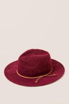 Francesca's Reine Boucle Floppy Hat - Burgundy