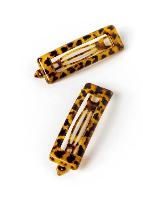 Francesca's Terri Rectangle Tort Barrettes - Amber