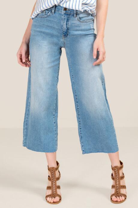 Francesca's Taylor High Rise Wide Leg Cropped Jean - Lite