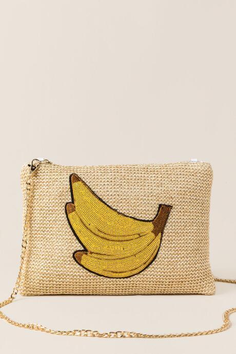 Francesca's Katti Banana Crossbody Clutch - Natural
