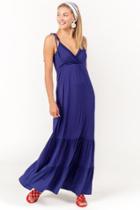 Francesca's Anya Tiered Maxi Dress - Navy