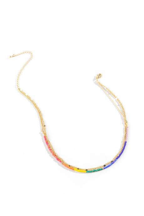 Francesca's Alejandra Rainbow Choker Necklace - Multi