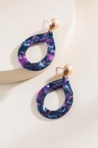 Francesca's Haverly Marbled Resin Teardrop Earrings - Purple
