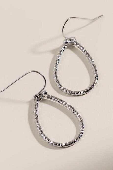 Francesca's Savannah Textured Drop Earrings - Silver
