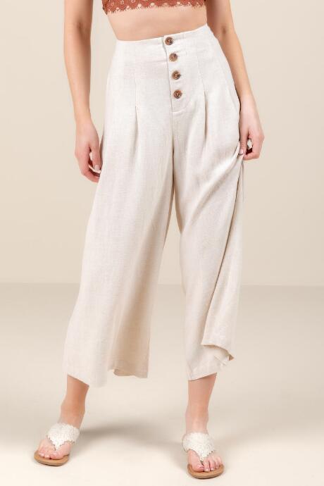 Francesca's Tia Linen Culottes - Sand