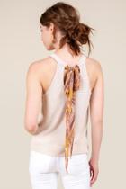 Francesca's Bailey High Neck Scarf Back Tank Top - Taupe