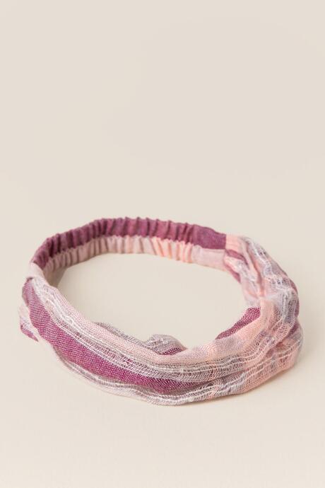 Francesca's Regina Oversized Plaid Head Band - Burgundy
