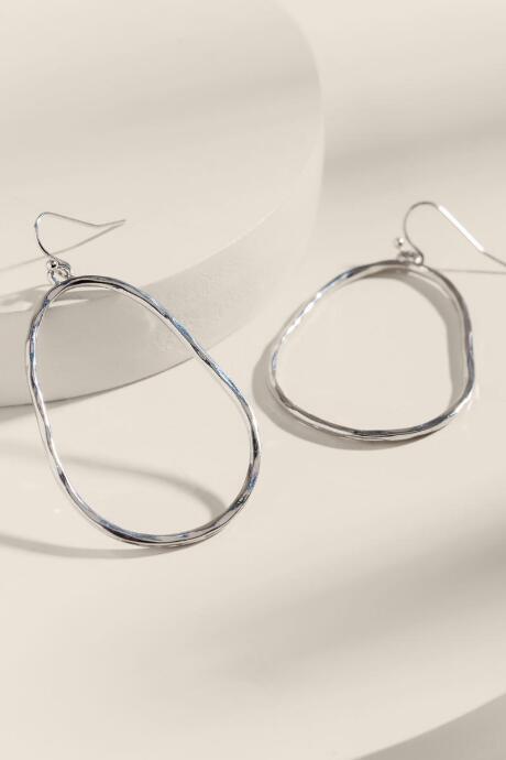 Francesca's Emmerson Open Metal Earrings - Silver