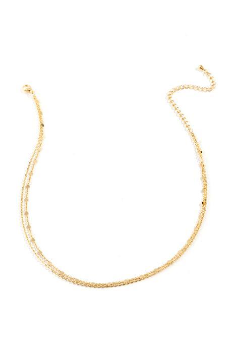 Francesca's Stella Layered Stamped Circle Choker - Gold