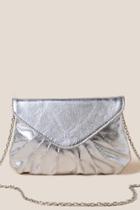 Francesca's Kaye Gathered Envelope Clutch In Silver - Silver
