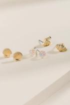 Francesca's Sam Seashell Stud Earrings - Gold