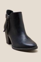 Francesca's Jamie Zipper Ankle Boot - Black