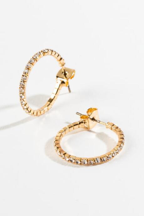 Francesca's Hilary Cupchain Small Hoops - Crystal