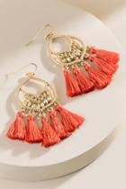 Francesca's Karsyn Tassel Earrings - Rust