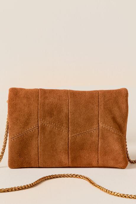 Francesca's Hatsy Classic Crossbody Clutch - Cognac