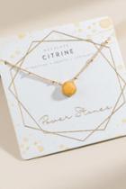 Francesca's Power Stone Semi-precious Pendant Necklace - Marigold