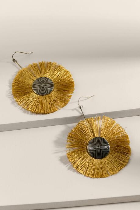Francesca's Thea Tassel Earrings In Mustard - Mustard