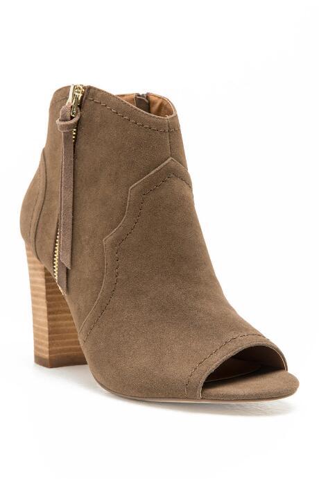 Xoxo Barron Western Peep Toe Bootie - Taupe