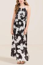 Francesca Inchess Odella Tropical Floral Maxi Dress - Black