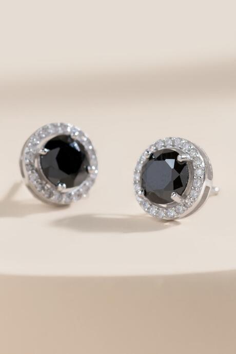 Francesca's Katherine Halo Circle Stud Earrings - Black