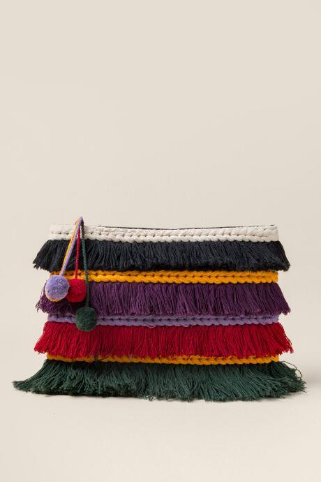 Francesca's Adeline Handloom Fabric Clutch - Multi